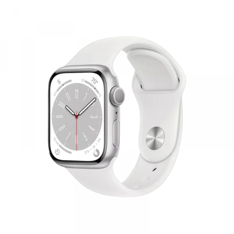 Apple Watch Series 8 GPS + Cellular 41mm Silver Aluminum Case with White S. Band (MP4A3) б/в